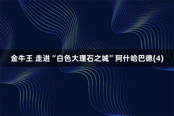 金牛王 走进“白色大理石之城”阿什哈巴德(4)