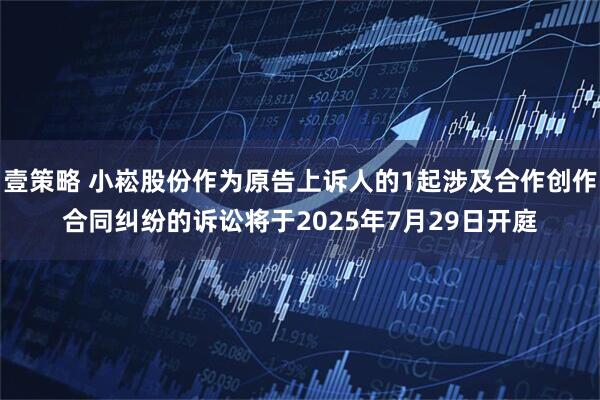 壹策略 小崧股份作为原告上诉人的1起涉及合作创作合同纠纷的诉讼将于2025年7月29日开庭